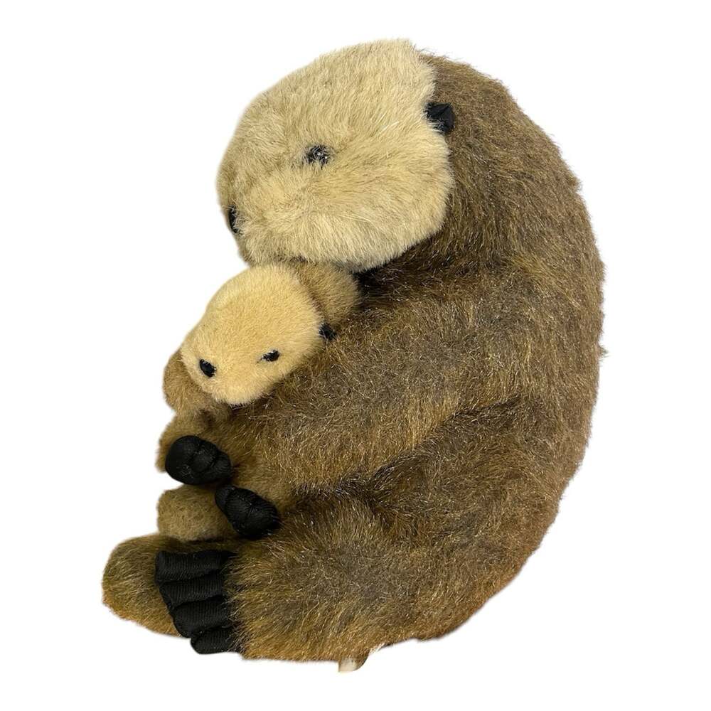 Vintage Fiesta Brown Sea Otter with Baby 13” Stuffed Animal Lovey Plush Adorable